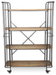 4 Tier Wood Shelf Metal Bar Cart