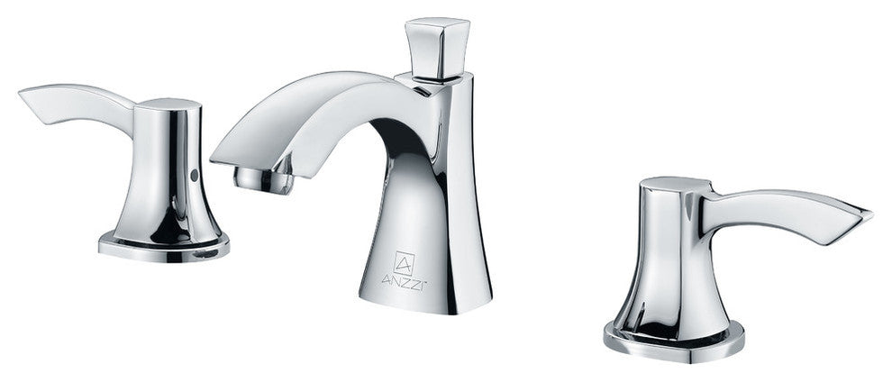 Sonata Series 8" Widespread 2 Handle Mid-Arc Bathroom Faucet, Polished Chrome