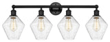 Cindyrella 4-Light 35" Bath Vanity Light, Matte Black, Seedy Shade