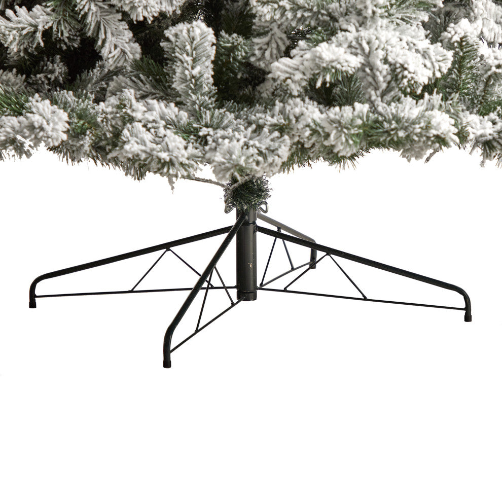 10' Flocked West Virginia Fir Artificial Christmas Tree, 800 Clear LED Lights