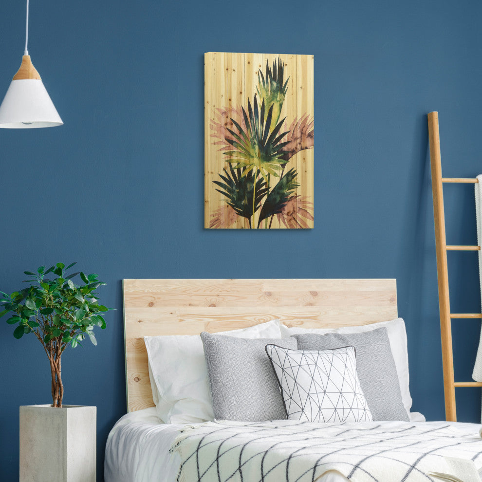 "Twilight Palms III" Wall Art Digital Print on Solid Wood