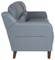 Newton Hill Upholstered Bustle Back Sofa in Gray Leather
