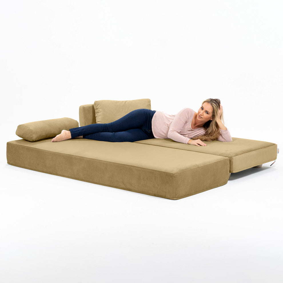 Jaxx Balshan Chaise Lounge Daybed, Camel