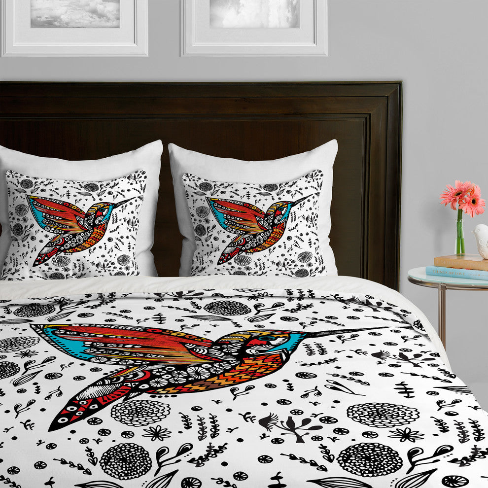 Deny Designs Julia Da Rocha Humming Bird In Paradise Duvet Cover-Lightweight