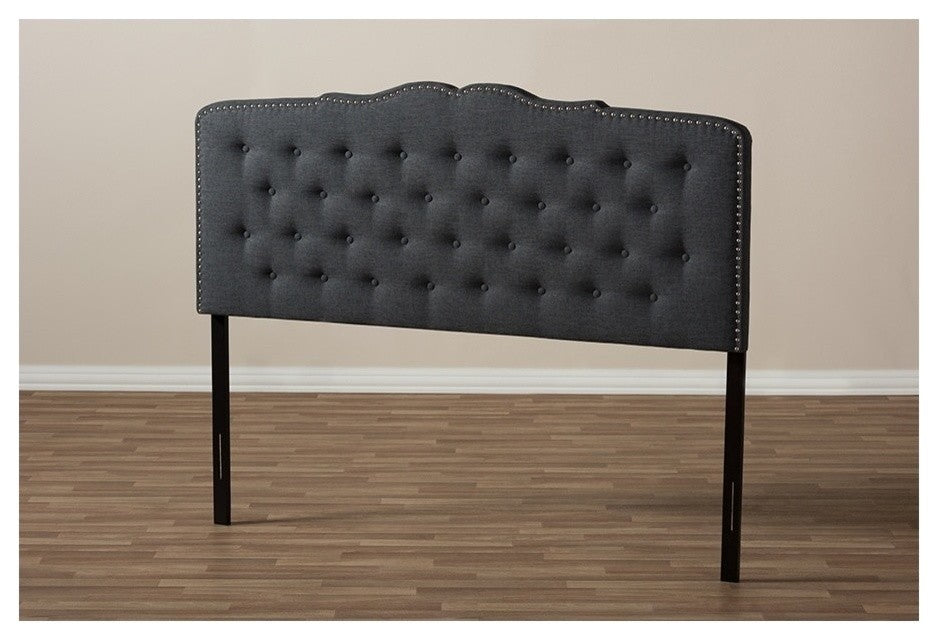Lucy Modern Dark Gray Fabric King Size Headboard