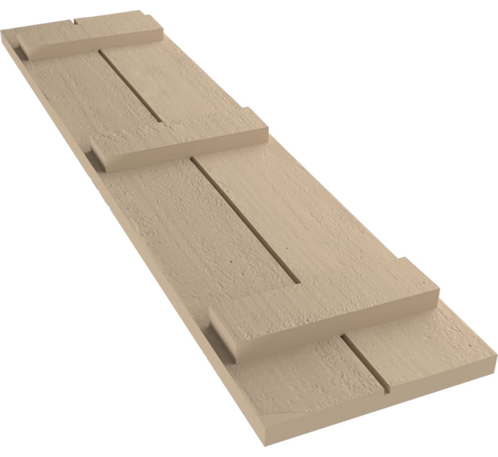Rustic 2 Board Joined B-N-B Faux Wood Shutters, Rough Cedar, 11x74"