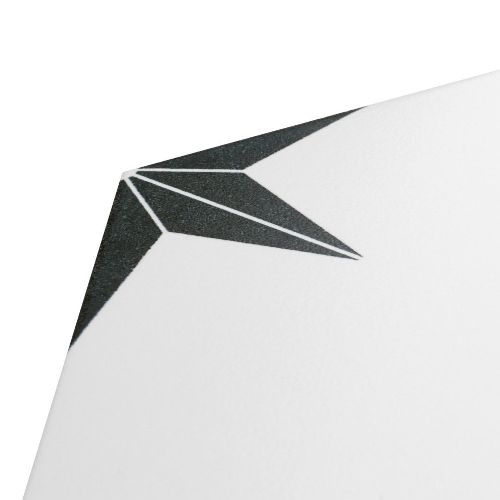 Stella Hex Porcelain Floor and Wall Tile Sample, White