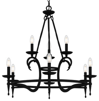 Quoizel OCA5032 Octavia 8 Light 32"W Taper Candle Style - Earth Black