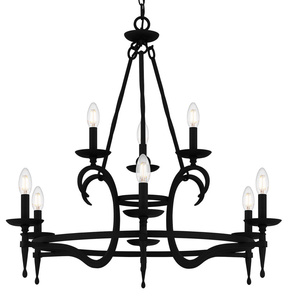 Quoizel OCA5032 Octavia 8 Light 32"W Taper Candle Style - Earth Black