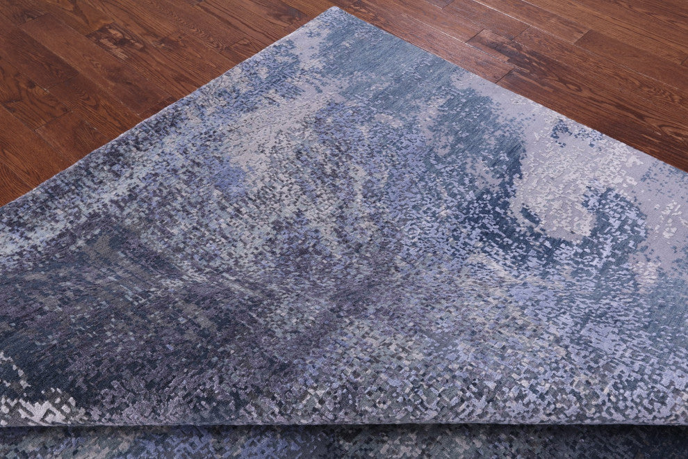 Wool and Silk Abstract Handmade Rug 7' 11" X 10' 1" Q11609