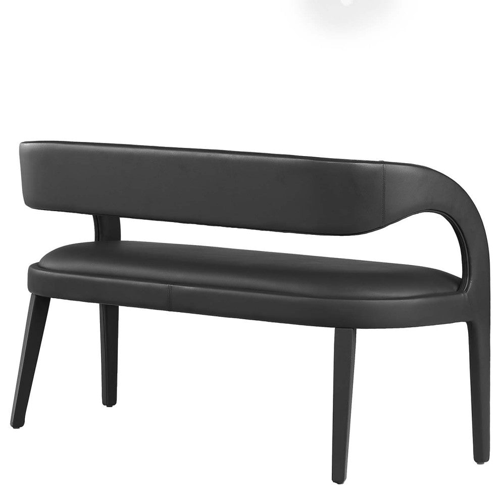 Pinnacle Vegan Leather Accent Bench, Black