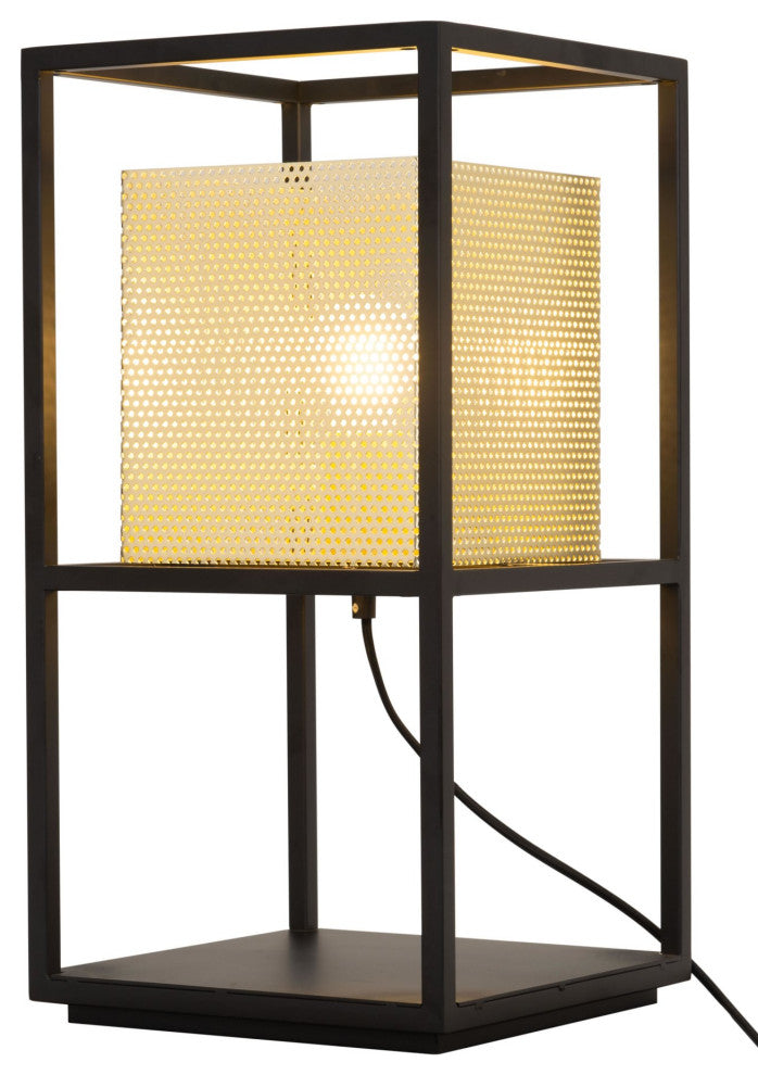 Table Lamp, Steel Metal, Gold, Black, Kitchen Lounge Bistro Lobby Hospitality
