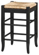 Square Rush Backless Counter Bar Stool, Black