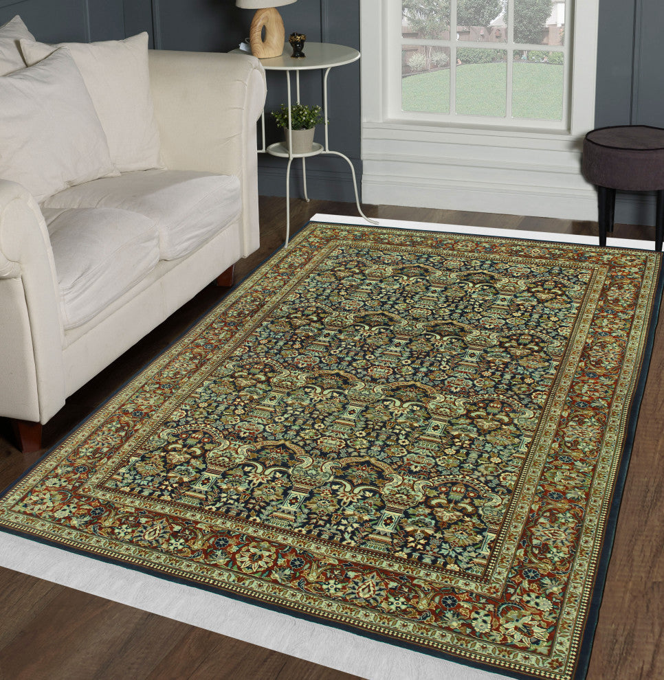 Heirloom Madelyn Navy/Rust Rug, 4'7x6'10