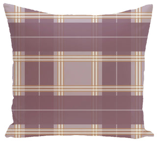 Big Bad Plaid Geometric Print Pillow, Bordeaux, 18"x18"