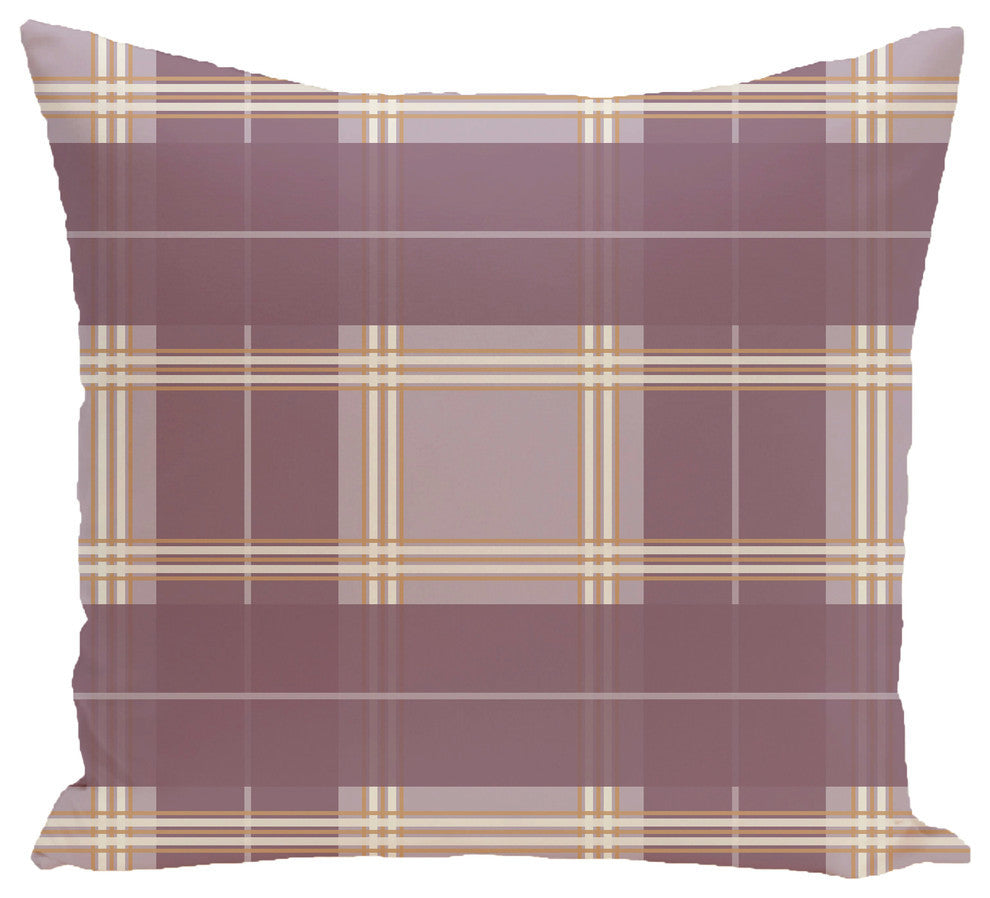 Big Bad Plaid Geometric Print Pillow, Bordeaux, 18"x18"