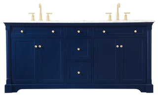 Home Living 21.5" Transitional Black-Light Bathroom Vanity, Blue, 72