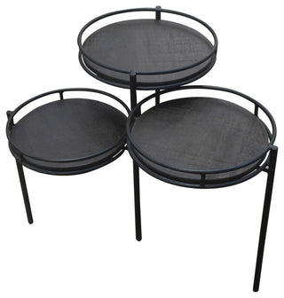 Anaheim Indira Foldable Planter Stand in Modern Black on Solid Wood