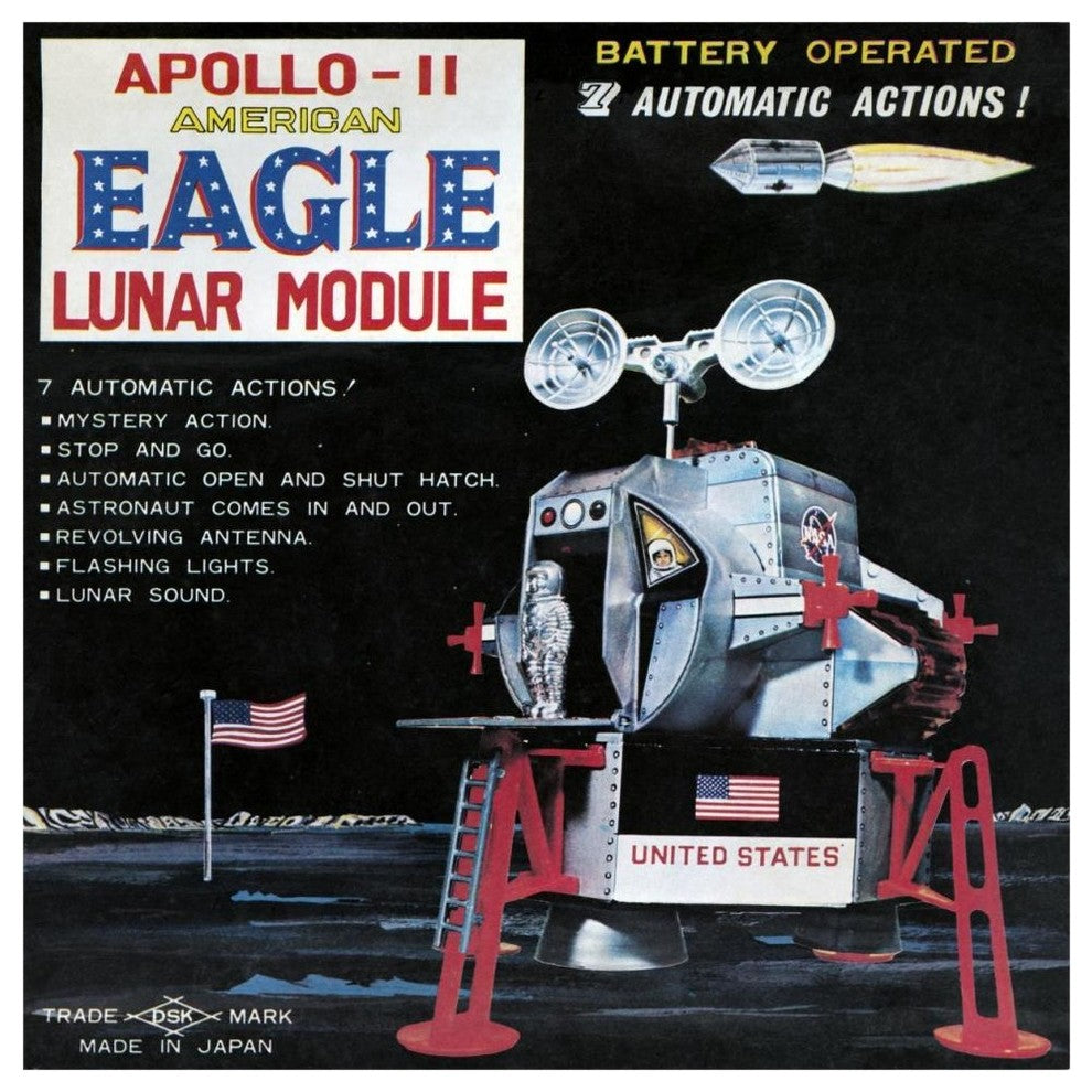"Apollo-11 American Eagle Lunar Module" Print by Retrorocket, 46"x46"