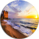 Castle Santa Severa Over Sunset Italy, Seascape Disc Metal Artwork, 11"