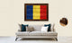 Russian Country Textured Flag Print With Brown Gold Frame, 15"X21"