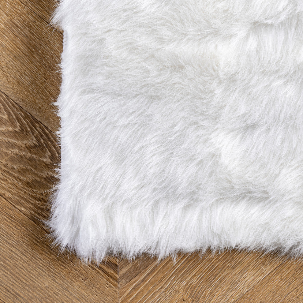 Nuloom Drummond Shag Area Rug, Ivory 5'x7'