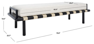Safavieh Couture Constantine Teak Bench, Black/White
