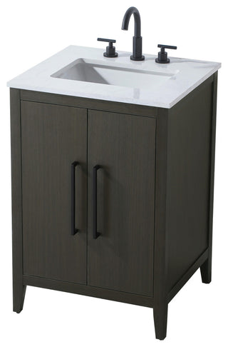 Home Living 24" Single Bathroom Vanity, Mocha Brown