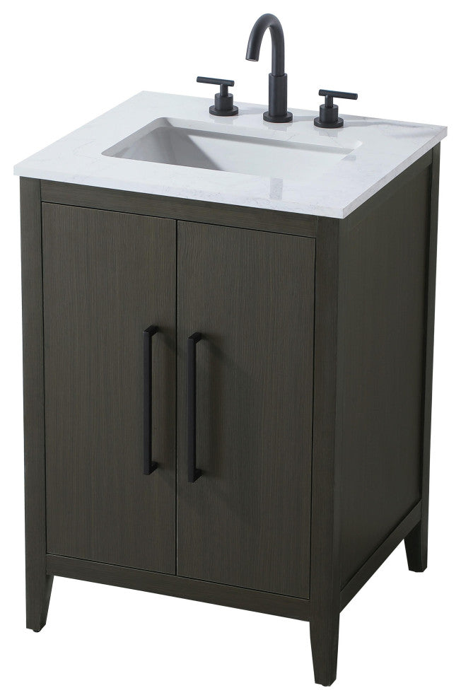 Home Living 24" Single Bathroom Vanity, Mocha Brown