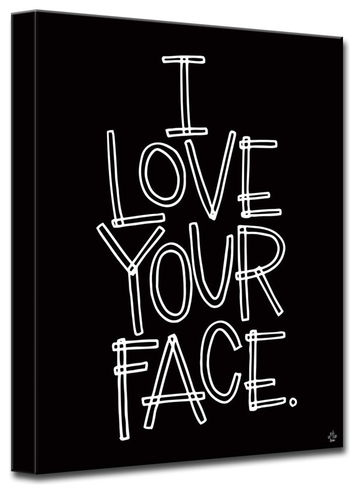 Ready2HangArt ''I Love Your Face'' by Ink Letter Love Canvas Art, 40"x30"