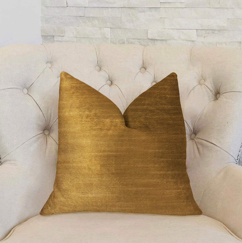 Beverly  Gold Luxury Throw Pillow, 24"x24"