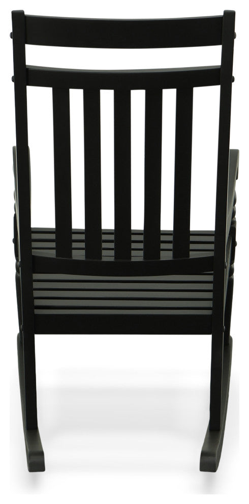 Hampton Elegant Acacia Rocker, Black
