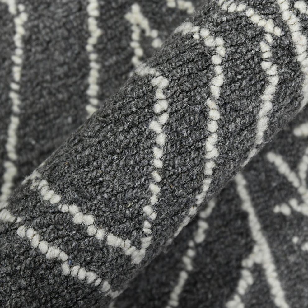 Berlin Oxbow Area Rug, Dark Gray, 9'' x 13'', Geometric
