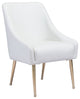 Gold and White Faux Leather Comfy Armchair