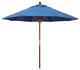 9' Square Push Lift Wood Umbrella, Capri Pacifica