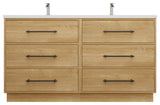 Victoria 60" Double Sink Solid Wood Bath Vanity, Oak
