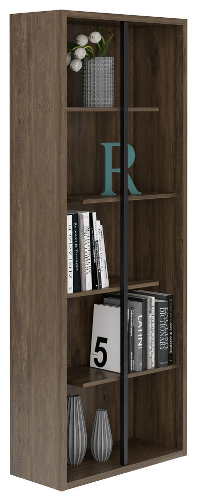 Techni Mobili Standard 5-Tier Wooden Bookcase, Walnut