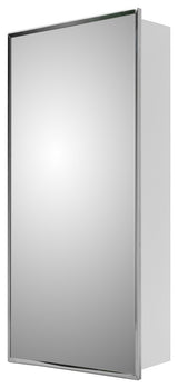 Deluxe Series Medicine Cabinet, 16"x36", Stainless Steel Frame, Surface Mount