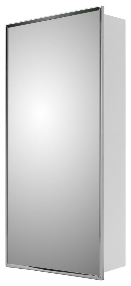 Deluxe Series Medicine Cabinet, 16"x36", Stainless Steel Frame, Surface Mount