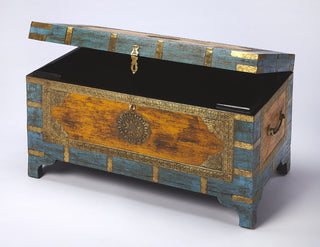 Nador Painted Brass Inlay Storage Trunk, 3365290