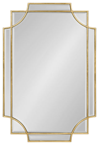Minuette Decorative Rectangle Wall Mirror, Gold 24x36