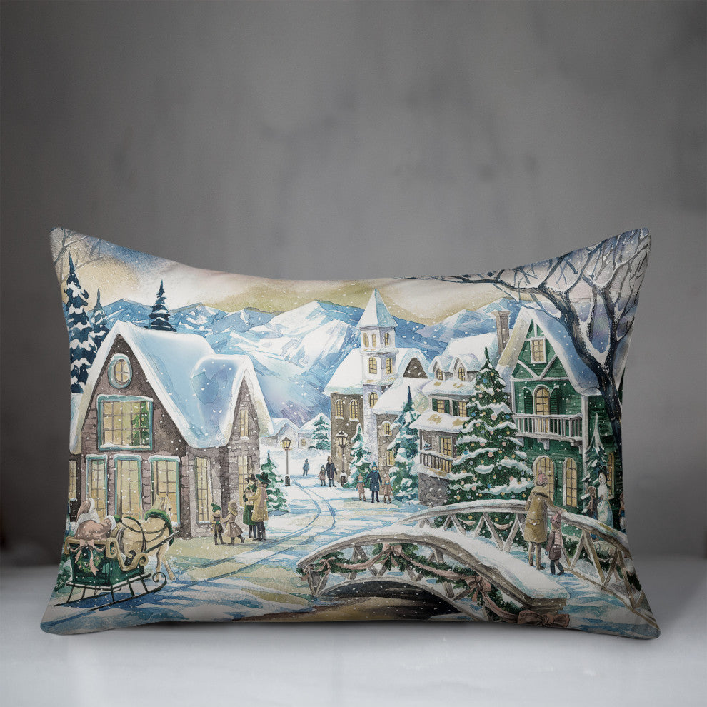Winter Scene 14x20 Spun Poly Pillow