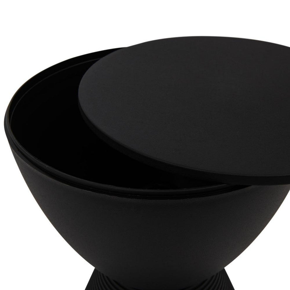 LeisureMod Modern Round  Boyd Side Table BS12BL
