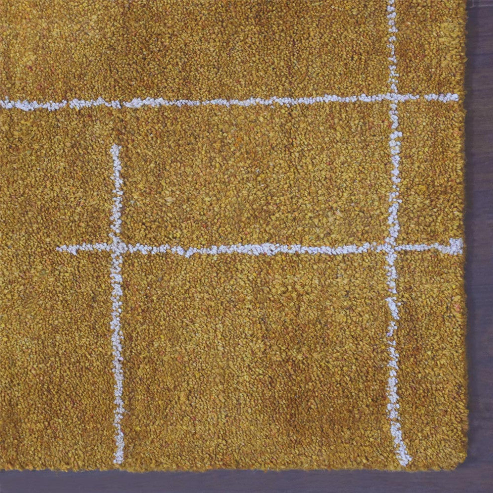 HAND KNOTTED LOOM SILK ECO-FRIENDLY RUGS-5'x8',Rectangle,Gold Beige,Contemporary
