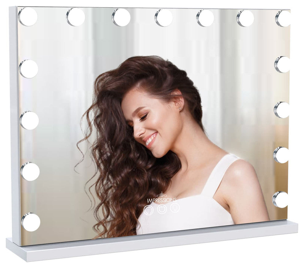 Hollywood Aurora LED Vanity Mirror, White