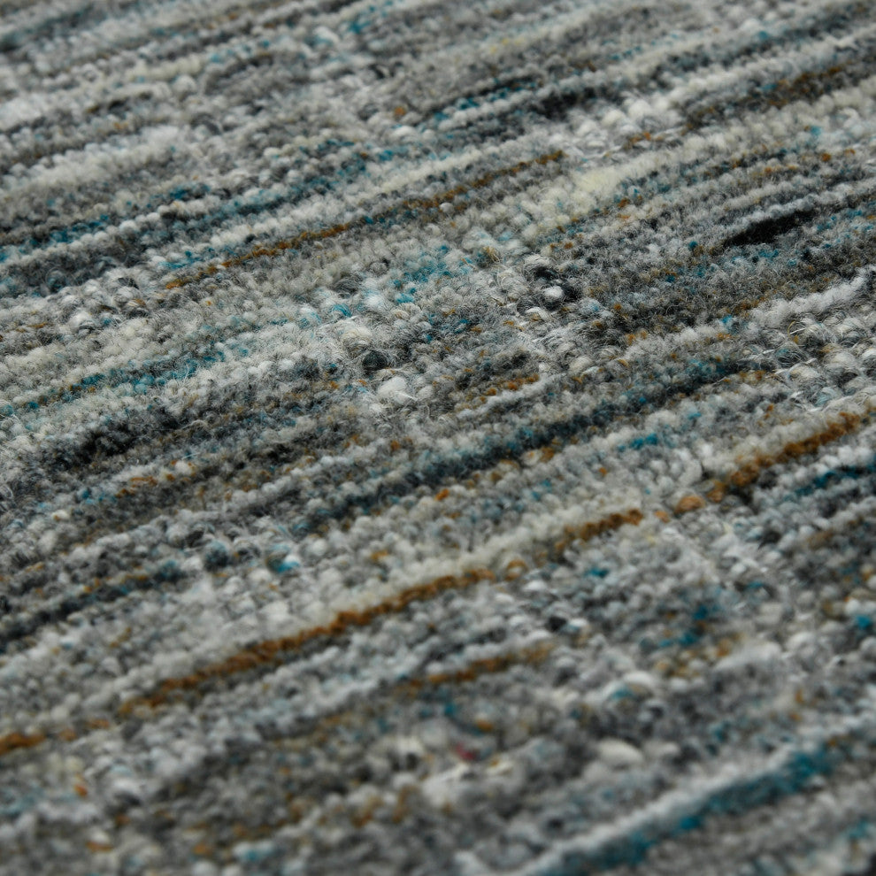 Houston Aliya Area Rug, Turq Gray, 8'9" x 11'9", Geometric