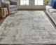 Weave & Wander Lindstra Rug, Olive Gray/Jade Green, 11ft-6in x 14ft-6in