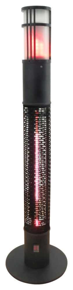 Portable Infrared Heater With Gold Tube and Flame