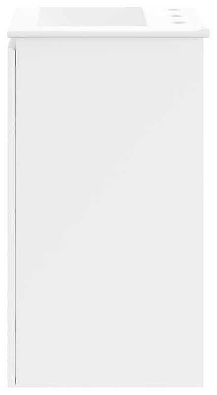 Sink Vanity Cabinet, Wall Mount, White, Ceramic, Modern, Hotel Bathroom