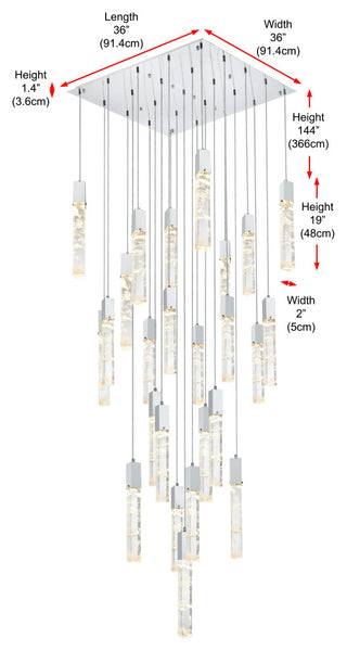 Home Living 36" Chandelier, Chrome